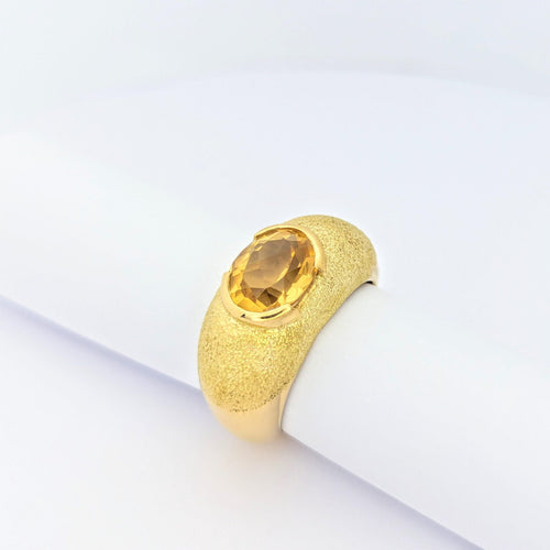 Bague 54 Bague en or jaune 18 carats avec citrine 58 Facettes 28810