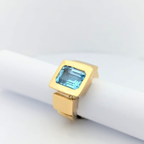 Bague 54 Didier Guérin - Bague en or jaune 18 carats avec topaze 58 Facettes 28815