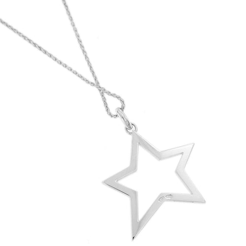 Collier Collier - Pendentif étoile en or blanc 18 ct et diamants 58 Facettes 28831