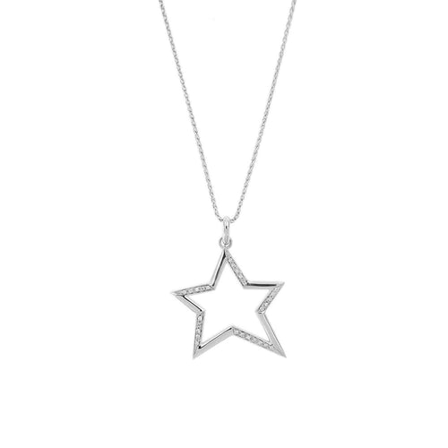 Collier Collier - Pendentif étoile en or blanc 18 ct et diamants 58 Facettes 28831