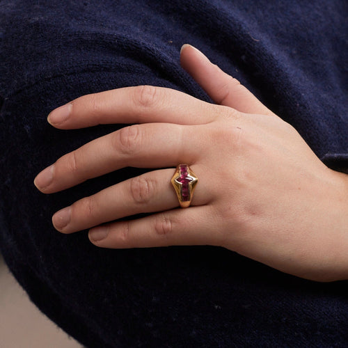 Bague 53 Bague Rubis Or Jaune 58 Facettes DV0400-1