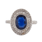 Bague 58 Bague Saphir double entourage Diamants 58 Facettes DV0013-5