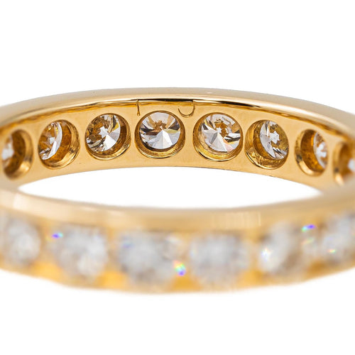 Bague 54 Alliance - Bague tour complet en or jaune 18 carats et diamants 58 Facettes 2899056CN