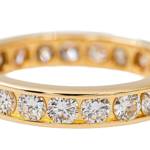 Bague 54 Alliance - Bague tour complet en or jaune 18 carats et diamants 58 Facettes 2899056CN