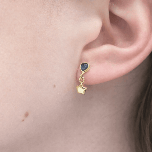 Boucles d'oreilles Boucles d'oreilles étoiles en or jaune 18 carats et saphirs 58 Facettes 28991