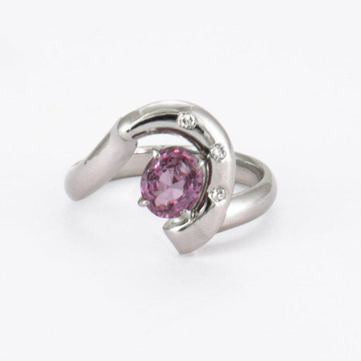 Bague 55 Bague Saphir rose Diamants 58 Facettes DV0080-3