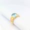 Bague 49 Bague en or jaune 18 carats avec topaze bleue 58 Facettes 29045