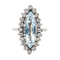 Bague 53 Bague marquise en or blanc avec aigue-marine et diamants 58 Facettes 2905284CN