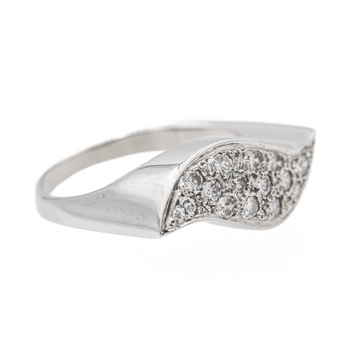 Bague 52 Bague pavée de diamants en or blanc 18 carats 58 Facettes 2905285CN