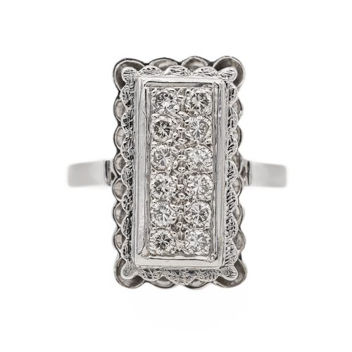 Bague 51 Bague en or blanc 18 carats pavée de diamants 58 Facettes 2905287CN