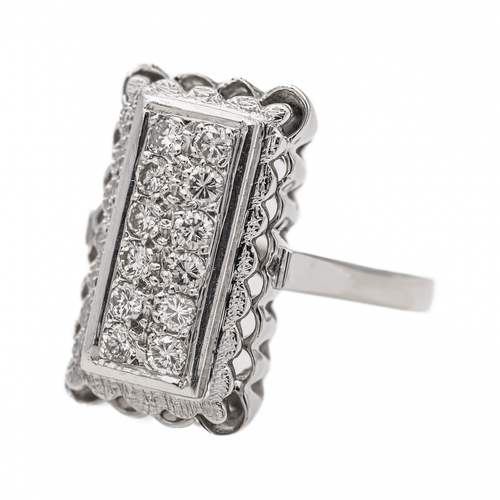 Bague 51 Bague en or blanc 18 carats pavée de diamants 58 Facettes 2905287CN
