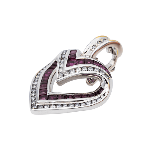 Pendentif Pendentif Or blanc Diamant, Rubis 58 Facettes 2905353CN