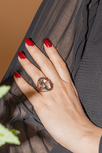 Bague 58 Bague cocktail en or rose 18 carats avec améthyste 58 Facettes 2905357CN