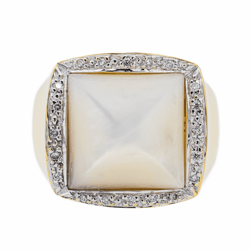 Bague 52 Bague en or jaune 18 carats, nacre cabochon et diamants 58 Facettes 2905378CN