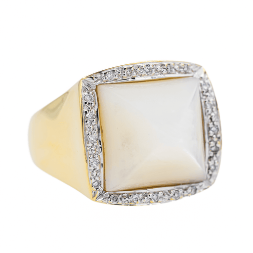 Bague 52 Bague Or jaune Nacre, Diamant 58 Facettes 2905378CN