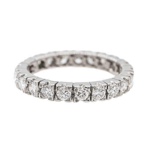 Bague 56 Alliance - Bague tour complet en platine 950 et diamants 58 Facettes 2905385CN