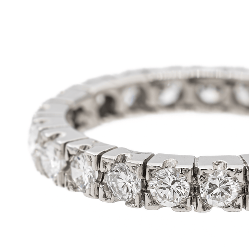 Bague 56 Alliance - Bague tour complet en platine 950 et diamants 58 Facettes 2905385CN