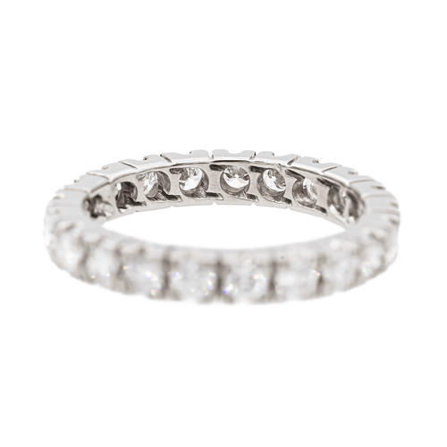 Bague 56 Alliance - Bague tour complet en platine 950 et diamants 58 Facettes 2905385CN