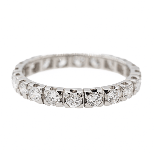 Bague 55 Alliance - Bague en platine 950 sertie de diamants 58 Facettes 2909885CN