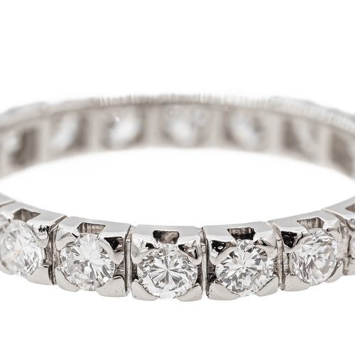 Bague 55 Alliance - Bague en platine 950 sertie de diamants 58 Facettes 2909885CN