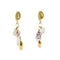 Boucles d'oreilles Boucles d'oreilles pendantes en or 18 carats avec quartz rose et améthyste 58 Facettes 29106