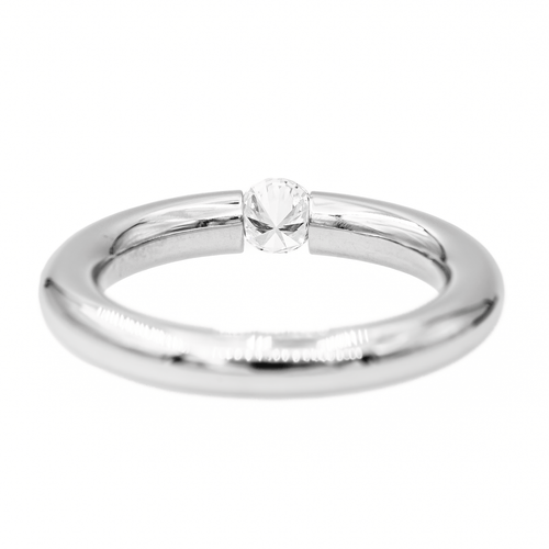 Bague 56 Bague Or blanc Diamant 58 Facettes 2912911CN