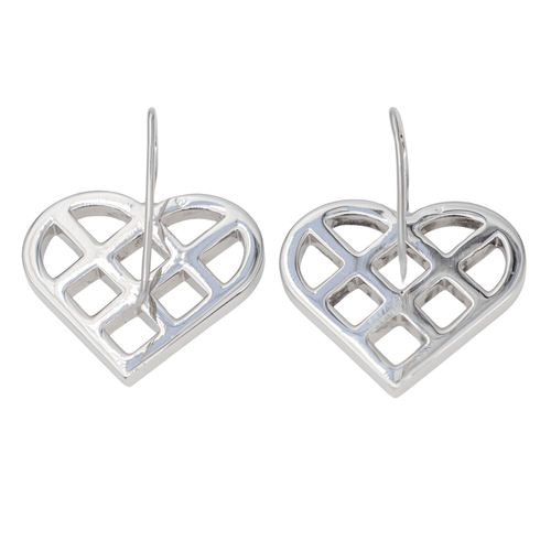 Boucles d'oreilles O.J. Perrin - Boucles d'oreilles cœur en or blanc avec diamants 58 Facettes 2914859CN