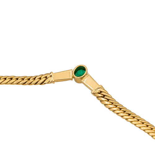 Collier Collier Maille anglaise Or jaune Emeraude, Diamant 58 Facettes 2916931CN