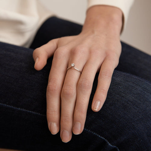 Bague 51 Bague Solitaire Diamant 0.15ct 58 Facettes DV0042-7