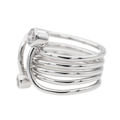 Bague 50 Bague Toi & Moi en or blanc 18 carats et diamants 58 Facettes 2925343RV
