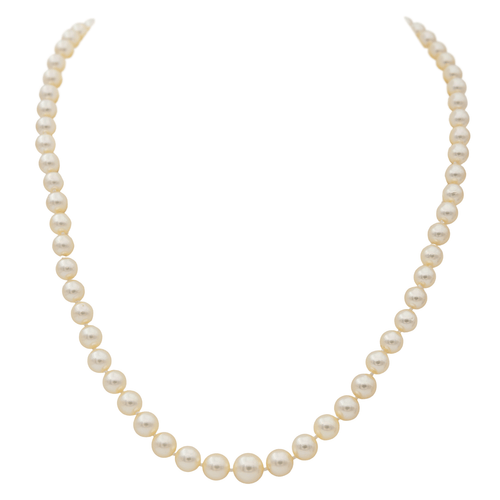 Collier Collier Sautoir Or blanc Perle, Diamant 58 Facettes 2940374CN