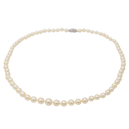 Collier Collier Sautoir Or blanc Perle, Diamant 58 Facettes 2940374CN