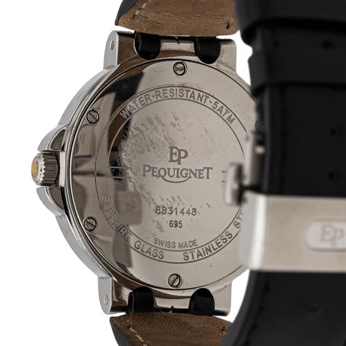 Montre Pequignet Moorea - Montre en acier, cadran noir 58 Facettes 2940426CN
