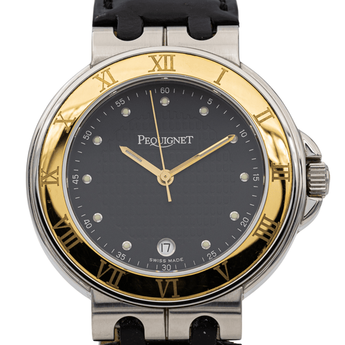 Montre Pequignet Moorea - Montre en acier, cadran noir 58 Facettes 2940426CN