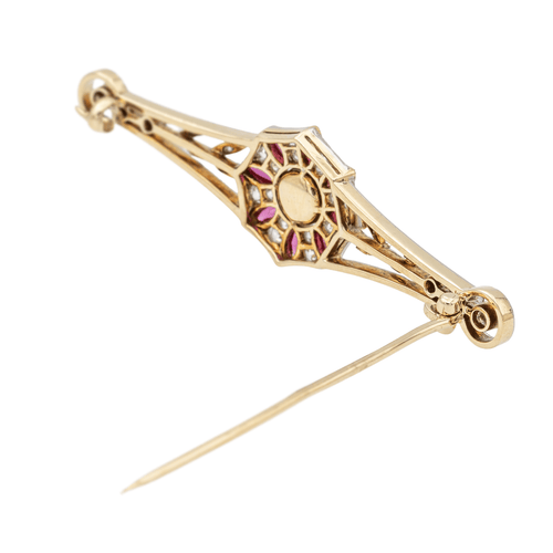 Broche Broche en or jaune 18 carats et platine, perle mabé, diamants 58 Facettes 2947709CN