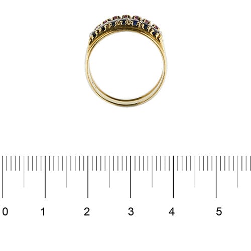 Bague Fiume - Tris de bagues rivière en or 18 ct avec diamants, rubis et saphirs 58 Facettes 29582