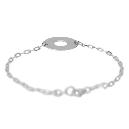 Bracelet Bracelet motif cercle ajouré en or blanc 18 carats 58 Facettes 2958630CN