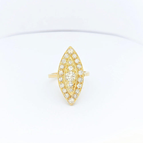 Bague 48 Bague marquise en or jaune 18 carats et diamants 58 Facettes 29588