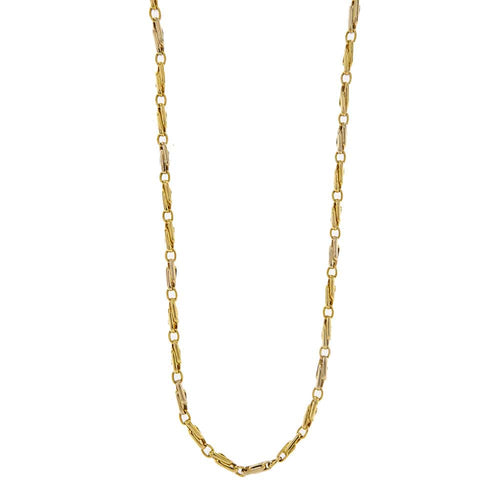 Collier Collier homme - Mailles alternées en or jaune et or blanc 18 carats 58 Facettes 29660