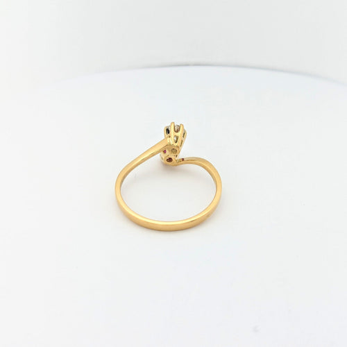 Bague 58 Bague Toi et Moi en or jaune avec diamant et rubis 58 Facettes 29693