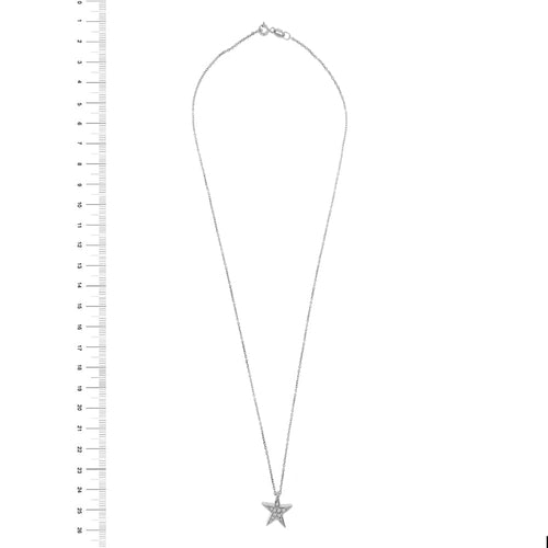 Collier Collier - Pendentif étoile en or blanc 18 kt et diamants 58 Facettes 29732