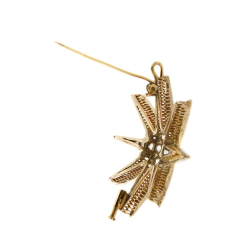 Pendentif Pendentif broche étoile en or jaune 18 carats et diamants 58 Facettes 29743