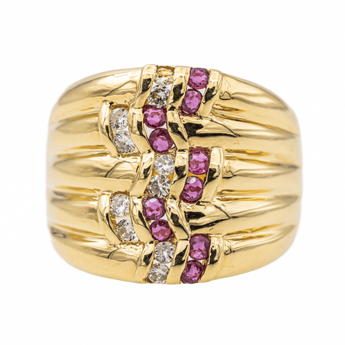 Bague 54 Bague Or jaune Rubis, Diamant 58 Facettes 2975520CN