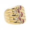 Bague 54 Bague en or jaune 18 carats sertie de rubis et diamants 58 Facettes 2975520CN