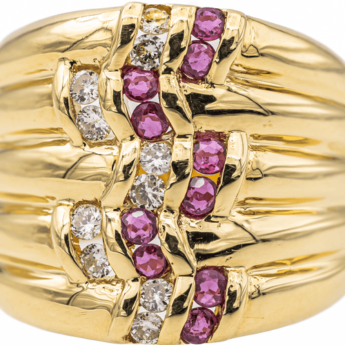 Bague 54 Bague Or jaune Rubis, Diamant 58 Facettes 2975520CN