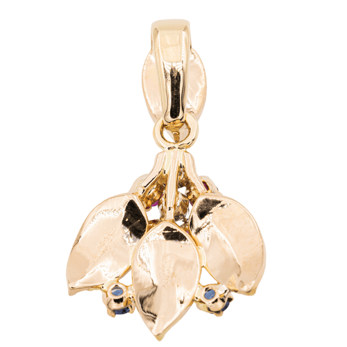 Pendentif Pendentif Feuille Or jaune, Or rose Diamant, Rubis, Saphir 58 Facettes 2975751CN