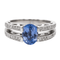 Bague 51 Bague solitaire en or blanc avec saphir et diamants 58 Facettes 2975753CN