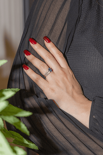 Bague 51 Bague Solitaire Or blanc Saphir, Diamant 58 Facettes 2975753CN