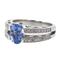 Bague 51 Bague solitaire en or blanc avec saphir et diamants 58 Facettes 2975753CN