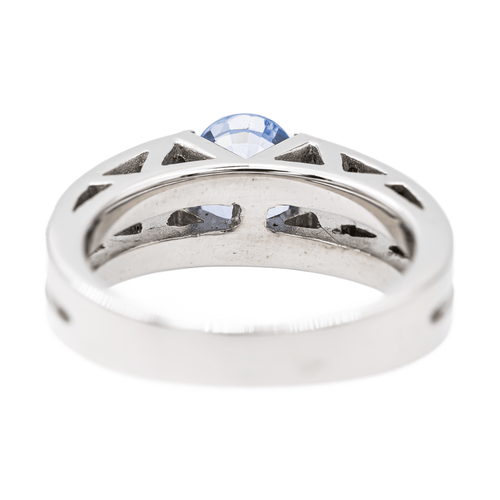 Bague 51 Bague solitaire en or blanc avec saphir et diamants 58 Facettes 2975753CN